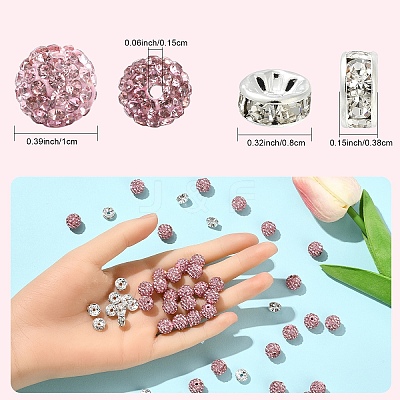 100Pcs Pave Disco Ball Beads RB-YW0001-30A-1