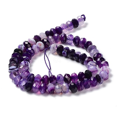 Natural Banded Agate/Striped Agate Beads Strands G-E605-A02-02D-1