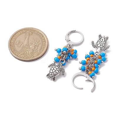 Tibetan Style Alloy Dangle Leverback Earrings EJEW-MZ00119-05-1
