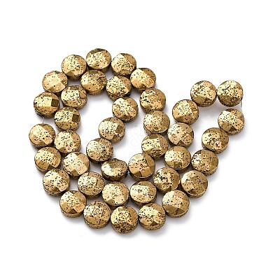 Electroplated Natural Lava Rock Beads Strands G-A256-F01-01C-1