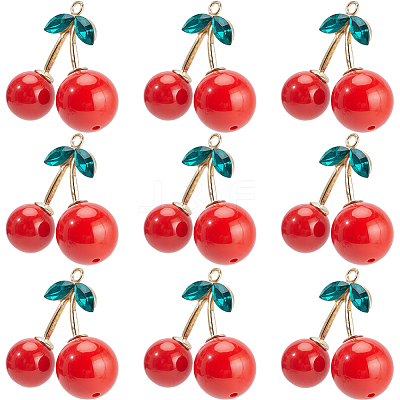10Pcs Opaque Alloy Acrylic Pendants FIND-SC0020-49-1