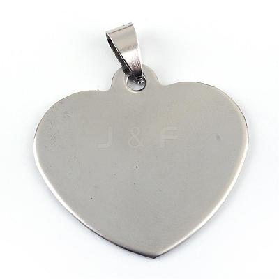 Non-Tarnish 201 Stainless Steel Mirror Polished Finish Stamping Blank Tag Pendants STAS-R064-82-1