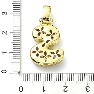 Brass Micro Pave Clear Cubic Zirconia Pendants KK-M279-01G-S-1
