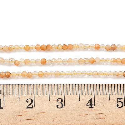 Natural Yellow Rabbit Fur Rutilated Quartz Beads Strands G-L622-C01-2mm-1