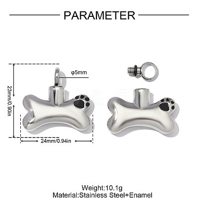 304 Stainless Steel with Black Enamel Pendants SA-OY003-61P-1