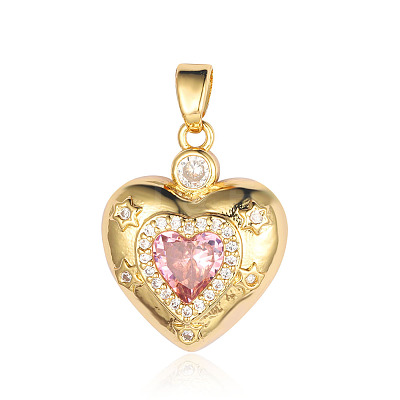 Brass Micro Pave Colorful Cubic Zirconia Pendants ZIRC-OY001-21G-1