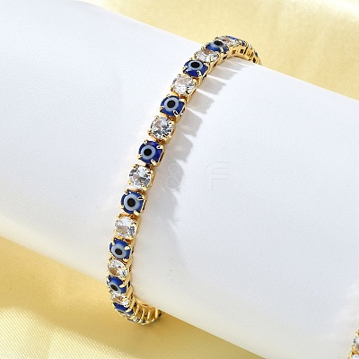 Brass Enamel Link & Charm Bracelets BJEW-Z094-02G-03B-1