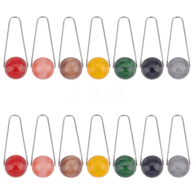 14Pcs 7 Colors Imitation Gemstone Style Two Tone Acrylic Big Pendants STAS-UN0037-69-1