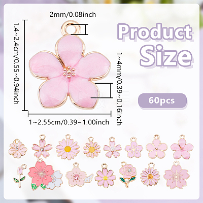 60Pcs Alloy Enamel Pendants FIND-UN0007-59-1