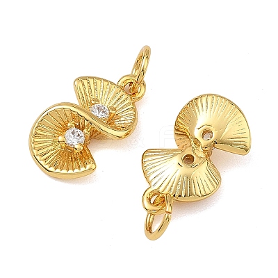 Brass Micro Pave Clear Cubic Zirconia Charms KK-F941-24G-1