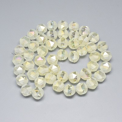 Electroplate Glass Beads Strands EGLA-Q085-10mm-12-1