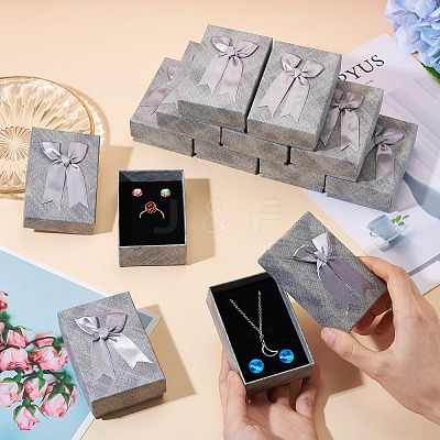 Rectangle Paper Jewelry Set Storage Gift Boxes with Bowknot CON-TAC0014-12A-1