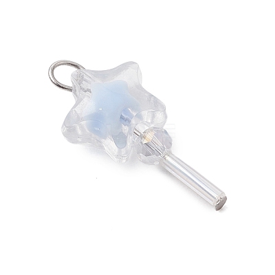 5Pcs Acrylic & Glass Pendants PALLOY-JF03526-02-1