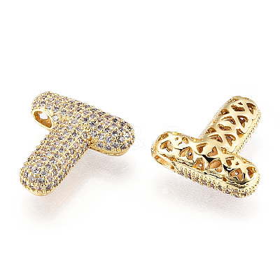 Brass Micro Pave Cubic Zirconia Pendants KK-N254-06G-T-1
