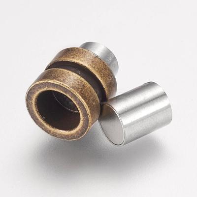 304 Stainless Steel Magnetic Clasps with Glue-in Ends STAS-F124-02-1