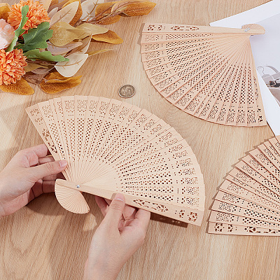 Wood Folding Fans AJEW-WH20001-83B-1