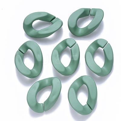 Opaque Spray Painted Acrylic Linking Rings OACR-S036-001B-I11-1