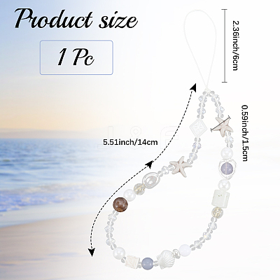 Alloy Acrylic Imitation Pearl Phone Hand Strap Chains HJEW-WH20019-18-1