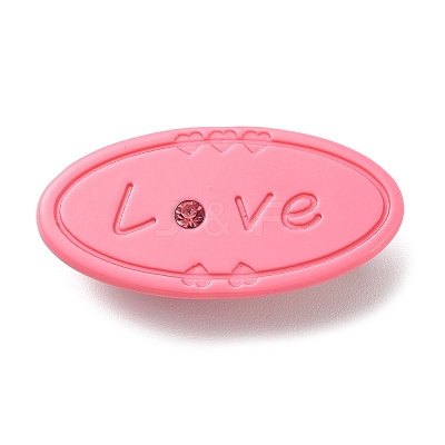 Oval with Word Love Resin Alligator Hair Clips PHAR-D015-01C-1