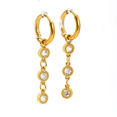 304 Stainless Steel Pave Cubic Zirconia Hoop Earrings for Women WGDFE33-01-1