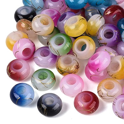 Two Tone Drawbench Acrylic European Beads OACR-Q200-36-1