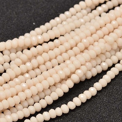 Faceted Rondelle Glass Beads Strands X-GLAA-I033-3mm-04-1
