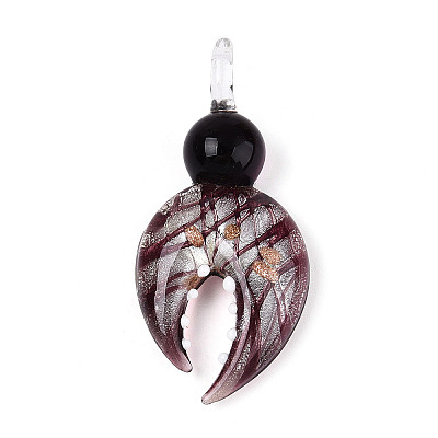 Handmade Silver Foil Lampwork Big Pendants FOIL-N031-01-1