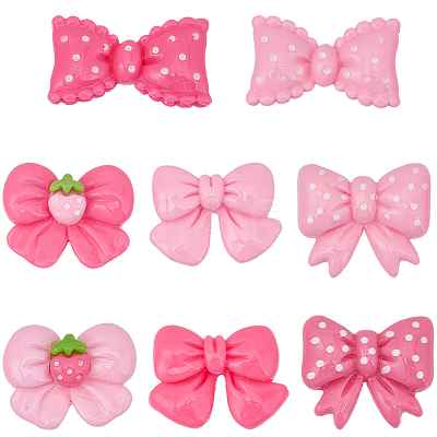48Pcs 8 Styles Opaque Resin Cabochon RESI-BM0001-03-1