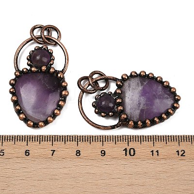 Natural Amethyst Pendants G-Z101-06R-08-1