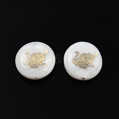12Pcs 12 Patterns Natural Freshwater Shell Beads SHEL-N003-32-1