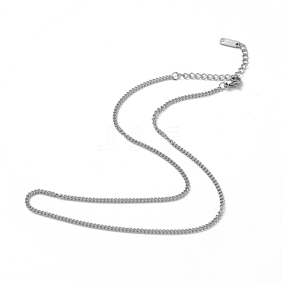 Non-Tarnish 304 Stainless Steel Curb Chain Necklace for Men Women NJEW-K245-015A-1