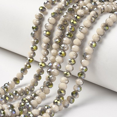 Electroplate Opaque Glass Beads Strands EGLA-A034-P6mm-S17-1
