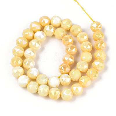 Anti-Tarnish Electroplate Glass Beads Strands GLAA-N010-10mm-01-1