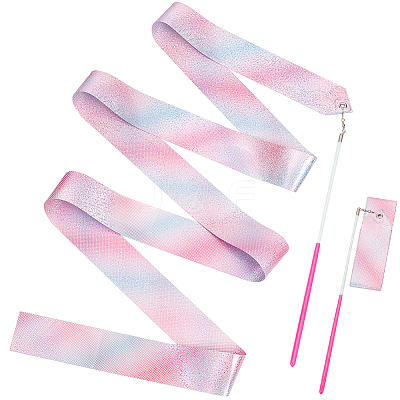 Polycotton Dance Ribbons with Wand AJEW-WH0347-35-1