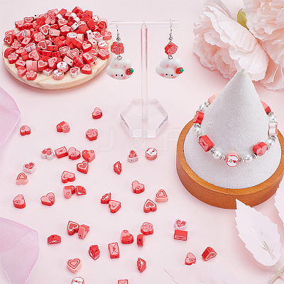 200Pcs 10 Styles Valentine's Day Theme Handmade Polymer Clay Beads CLAY-SC0001-72-1