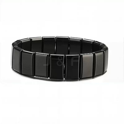 Synthetic Non-magnetic Hematite Beads Stretch Bracelets for Men PZ7053-5-1