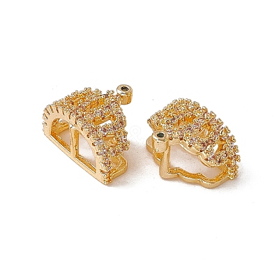 Brass Micro Pave Cubic Zirconia Charms KK-A171-18G-1