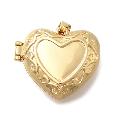 Valentine's Day Brass Heart Locket Pendants KK-D431-035D-G-1