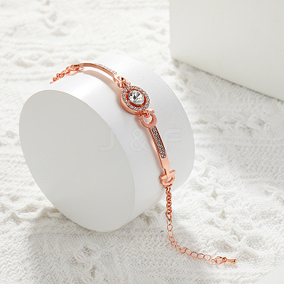 Flat Round Zinc Alloy with Crystal Rhinestone Bangles for Women FS-WG299D2-01-1