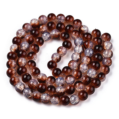 Transparent Crackle Baking Paint Glass Beads Strands DGLA-T003-01C-16-1