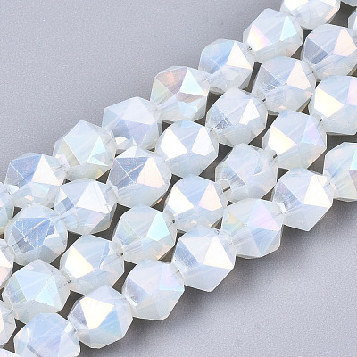Electroplate Glass Beads Strands X-EGLA-T019-07A-1