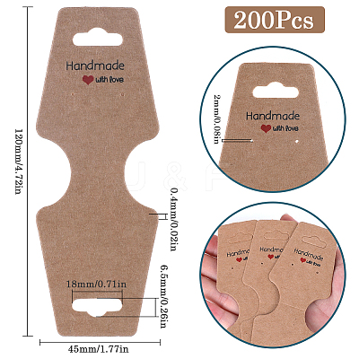 200Pcs Cardboard Fold Over Paper Display Hanging Cards CDIS-SP0001-01-1