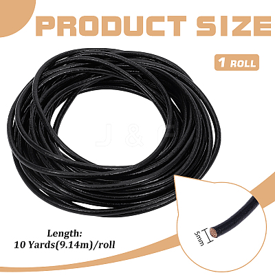 10 Yards Round Cowhide Leather Cord WL-BC0001-06-1