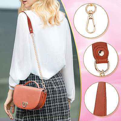 3Pcs 3 Style PU Leather Curb Chain Bag Straps FIND-WR0010-42A-1