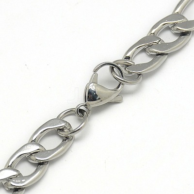 Tarnish Resistant Trendy Men's 201 Stainless Steel Mother-Son Chain Necklaces NJEW-L043C-41P-1
