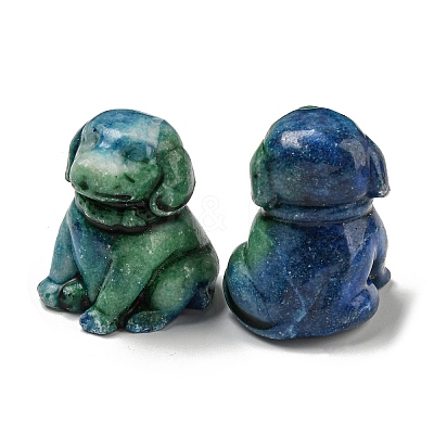 Dyed Natural Imperial Jasper Dog Figurine Statue for Living Room Table Home Decoration DJEW-N003-05C-1