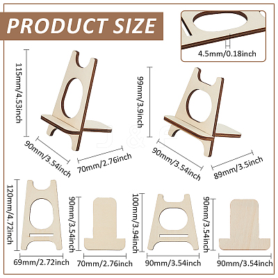 8 Sets 2 Styles Plwood Desktop Stands DIY-BC0015-16-1