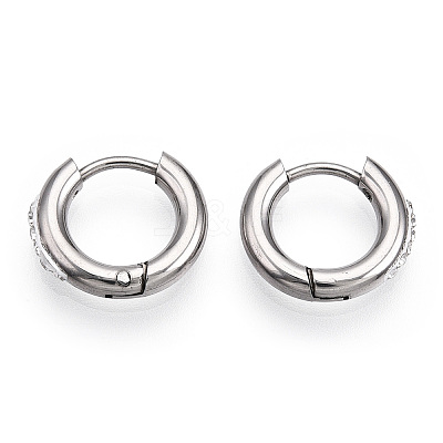 201 Stainless Steel Huggie Hoop Earrings X-STAS-S079-162B-1