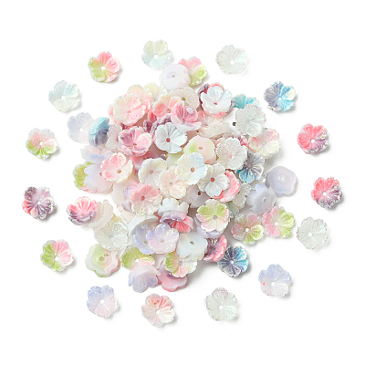 100Pcs Flower Luminous Resin Cabochons MRMJ-CJ0001-36-1