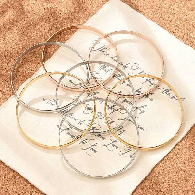 Fashion 201 Stainless Steel Bangle Sets BJEW-L664-024D-M-1-1